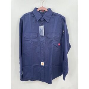 Bocomal FR Shirt Men's Large Blue Long Sleeve Workwear Welding Cat 2